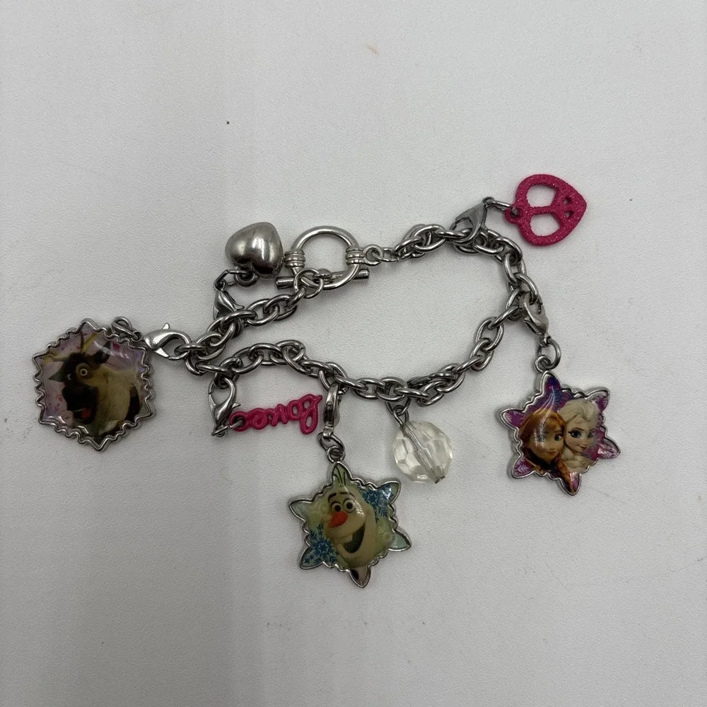 Disney Frozen Bracelet Charms Elsa Anna Olaf Sven Youth‎ Size Toggle Heart Love
